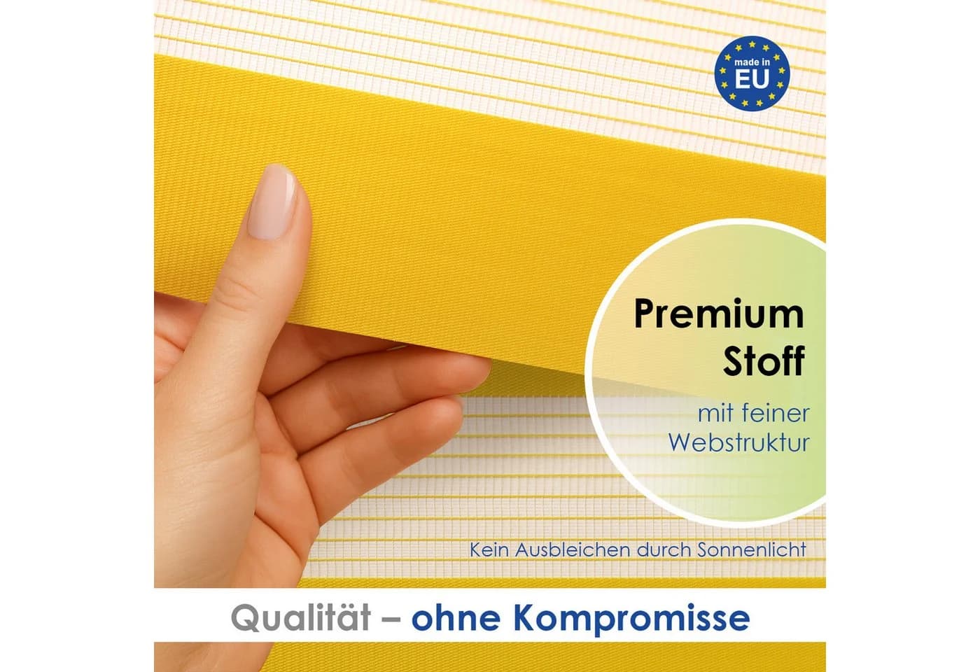 Rikmani Doppelrollo Klemmfix Gelb Sicht- und Sonnenschutz - Bild 4