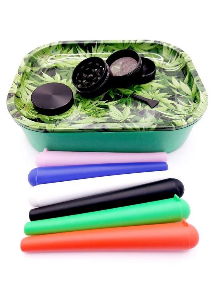 meytrade Geschenkbox Set: Cannabis Rolling Tray, Grinder & 6 Joint Hüllen - Bild 3