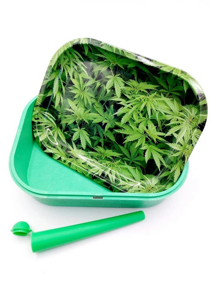 meytrade Cannabis Rolling Tray mit Aufbewahrungsbox & Joint Hülle - Bild 3