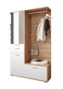 moebel-dich-auf Kompaktgarderobe ENTRY Garderobenschrank Paneel Schuhschrank Artisan Eiche Weiß Bild 2