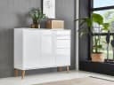 moebel-dich-auf Sideboard BEN 10 Weiß Push-to-open Holzfüße Bild 1