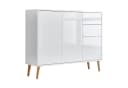 moebel-dich-auf Sideboard BEN 10 Weiß Push-to-open Holzfüße Bild 2