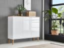 moebel-dich-auf Sideboard BEN 10 Weiß Hochglanz Push-to-Open Bild 1