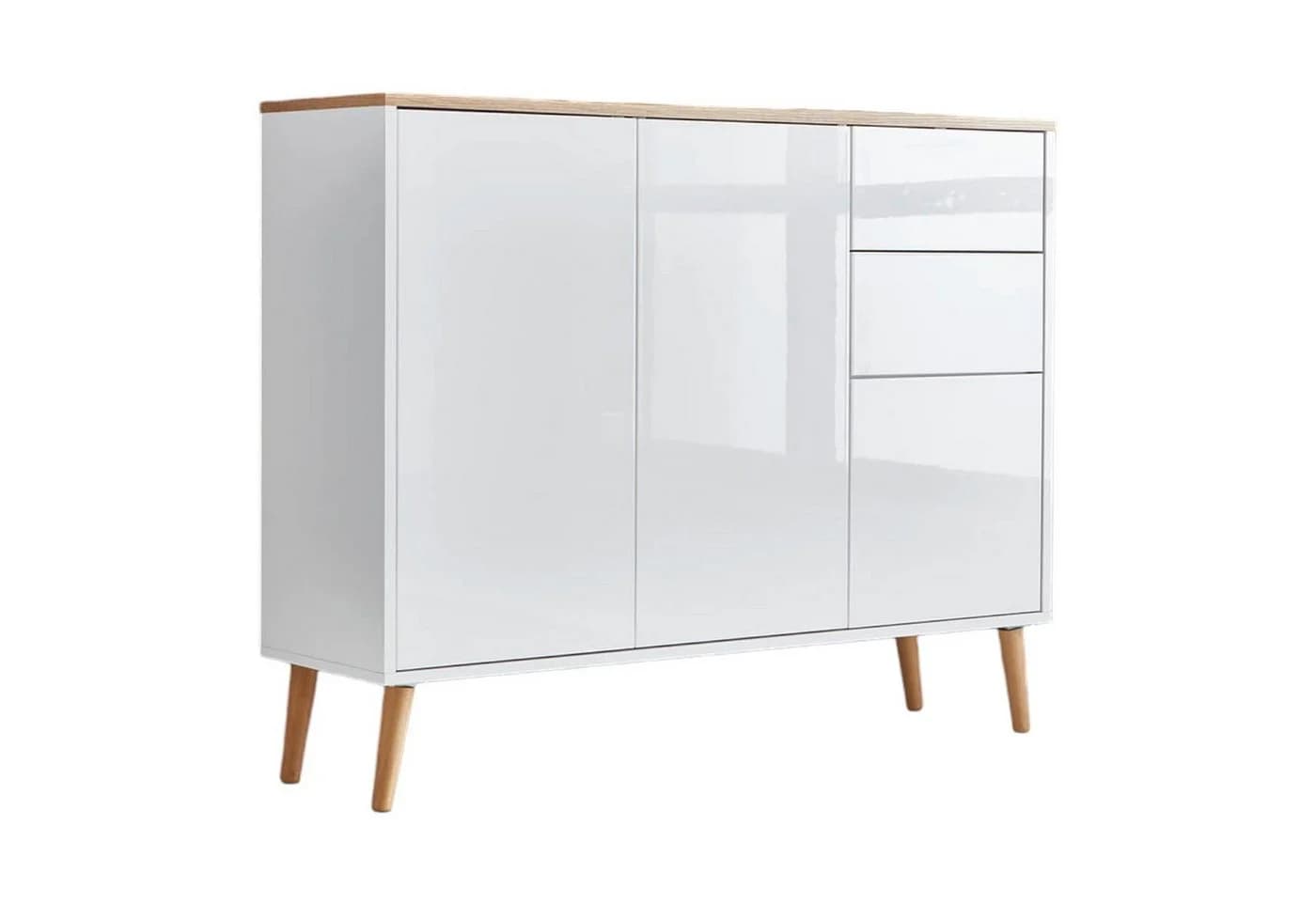 moebel-dich-auf Sideboard BEN 10 Weiß Hochglanz Push-to-Open - Bild 2