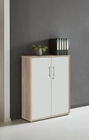 moebel-dich-auf Aktenschrank TABOR Beige/Weiß Metallgriffe 3 Fächer Bild 1