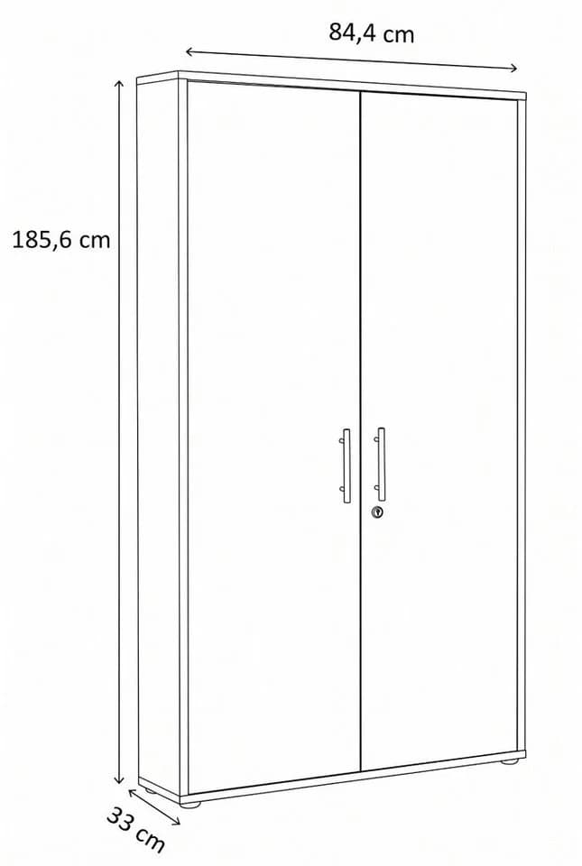moebel-dich-auf Aktenschrank TABOR hoch Weiß Hochglanz 5 Fächer - Bild 4