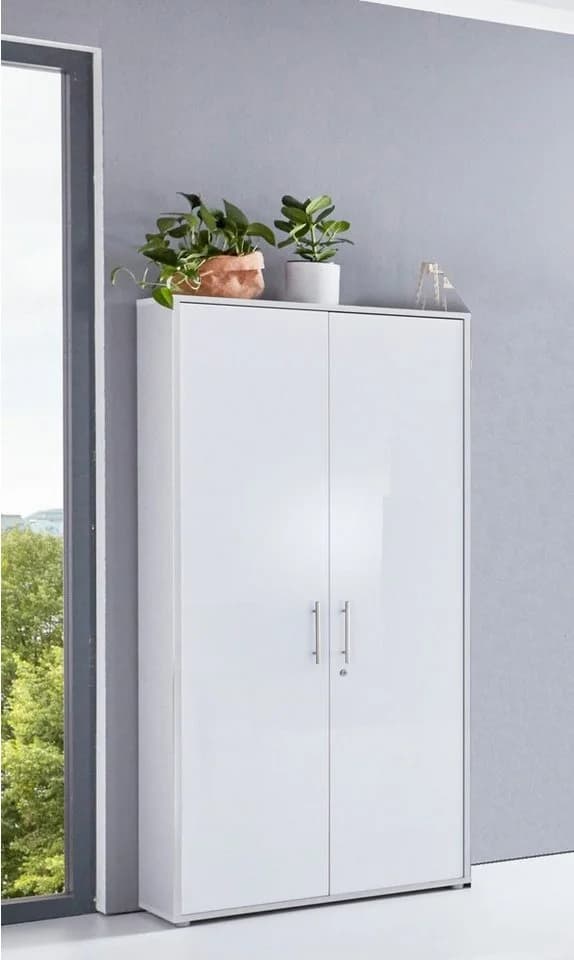 moebel-dich-auf Aktenschrank TABOR hoch grau 5 Fächer abschließbar