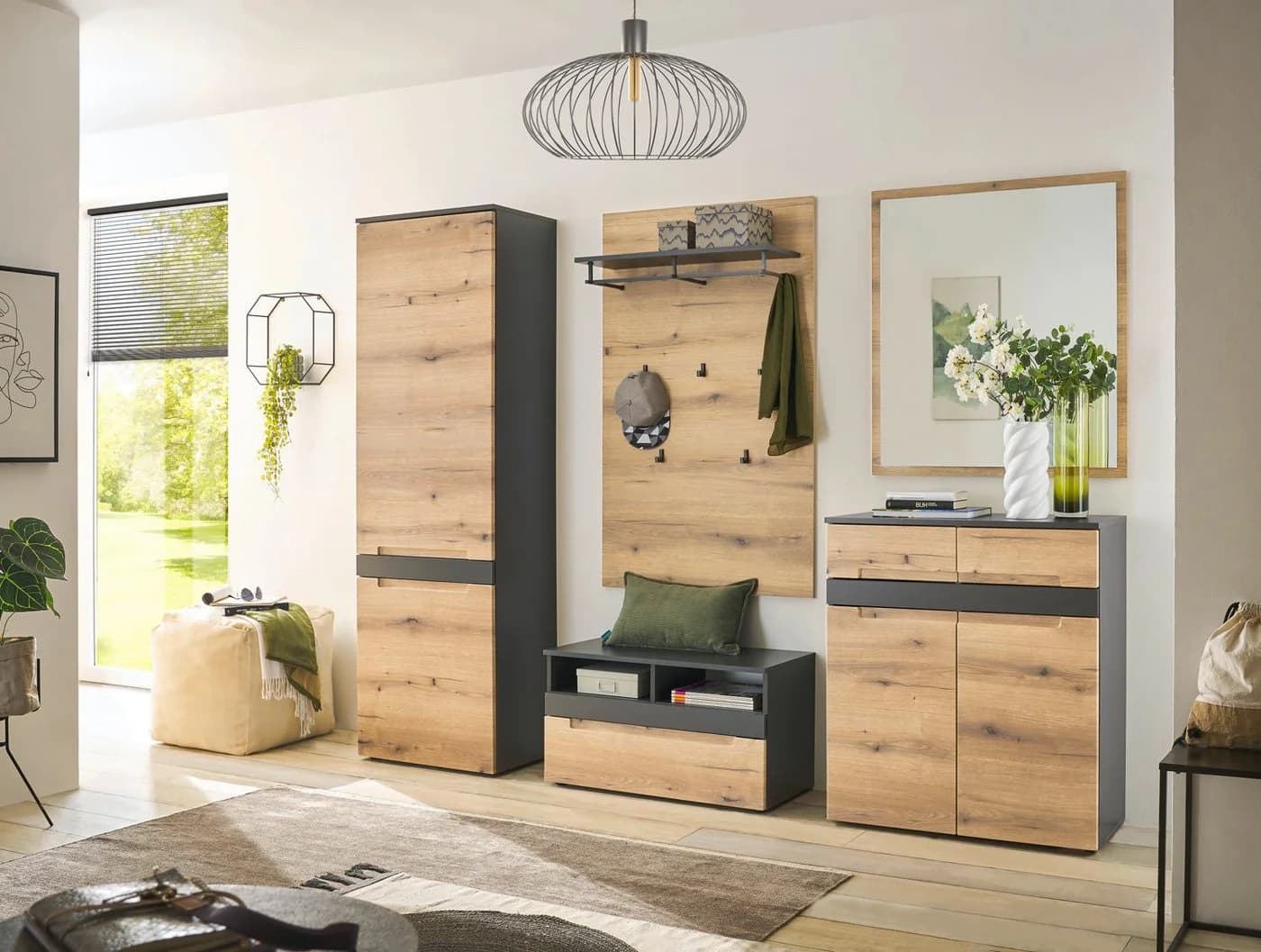 moebel-dich-auf Garderoben-Set TARENT Anthrazit/Evoke Oak - Bild 2