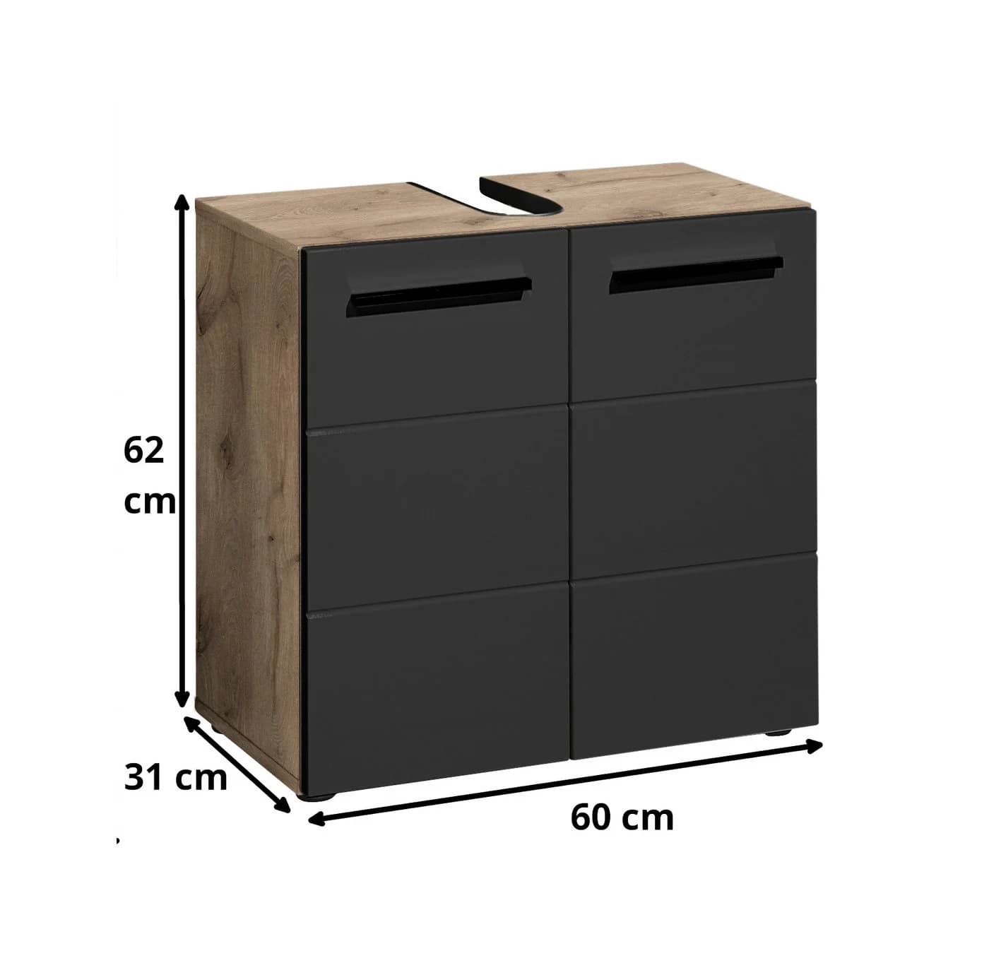 moebel-dich-auf Waschbeckenunterschrank VALENCIA Schwarz - Bild 3