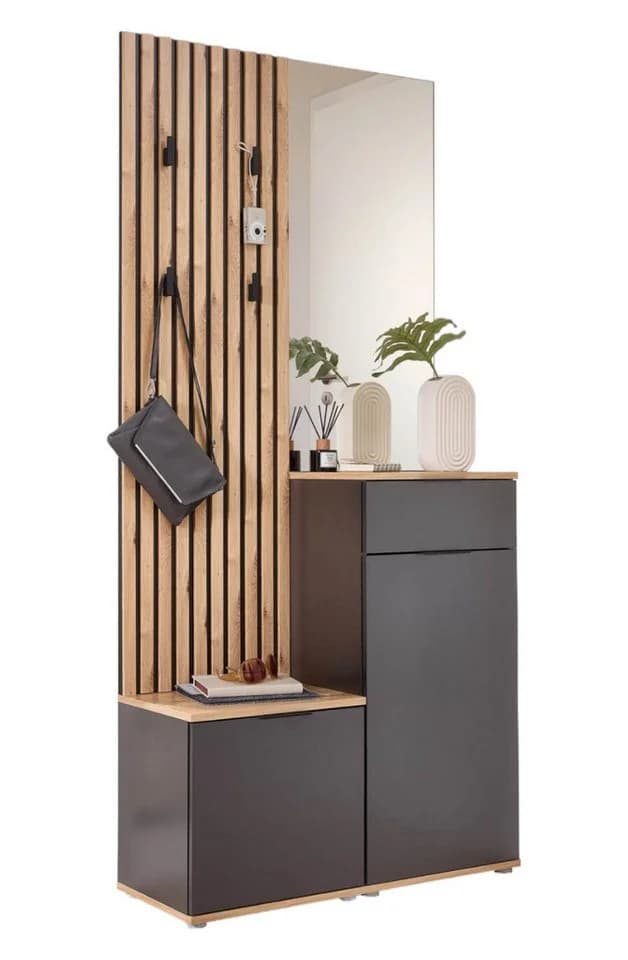 moebel-dich-auf Kompaktgarderobe EASY mit Bank, Spiegel & Schuhschrank - Bild 2