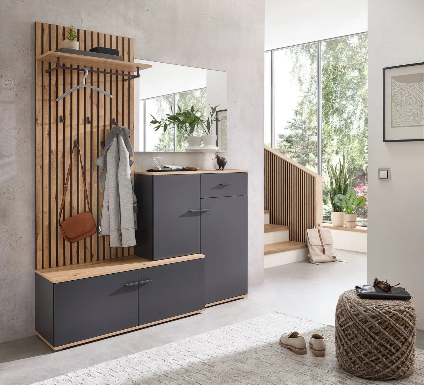 moebel-dich-auf Garderoben-Set COMO mit Spiegel und Schuhschrank - Bild 2