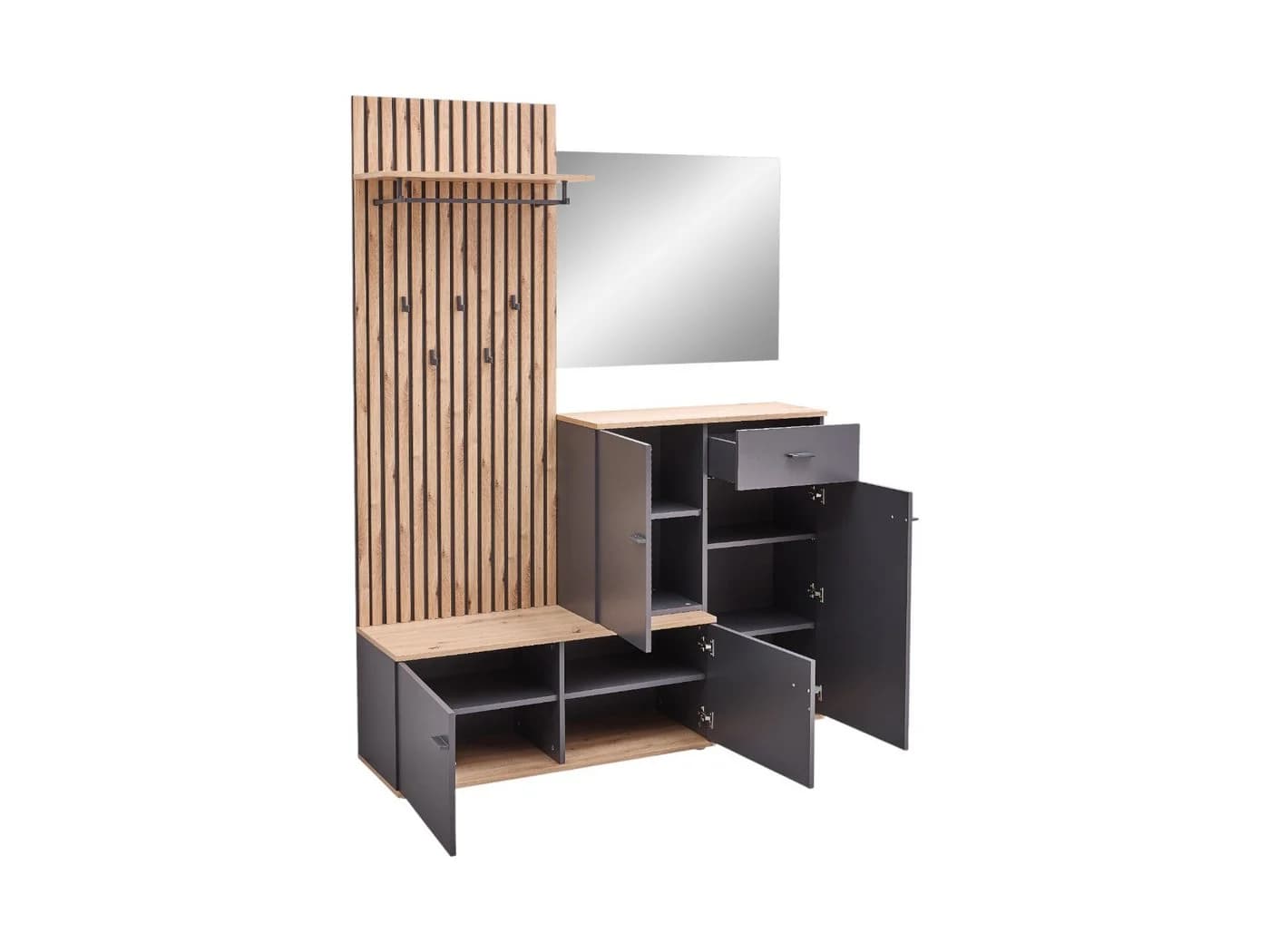 moebel-dich-auf Garderoben-Set COMO mit Spiegel und Schuhschrank - Bild 3