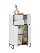 moebel-dich-auf Highboard VENEZIA Weiß matt Schwarz 60 cm Bild 1
