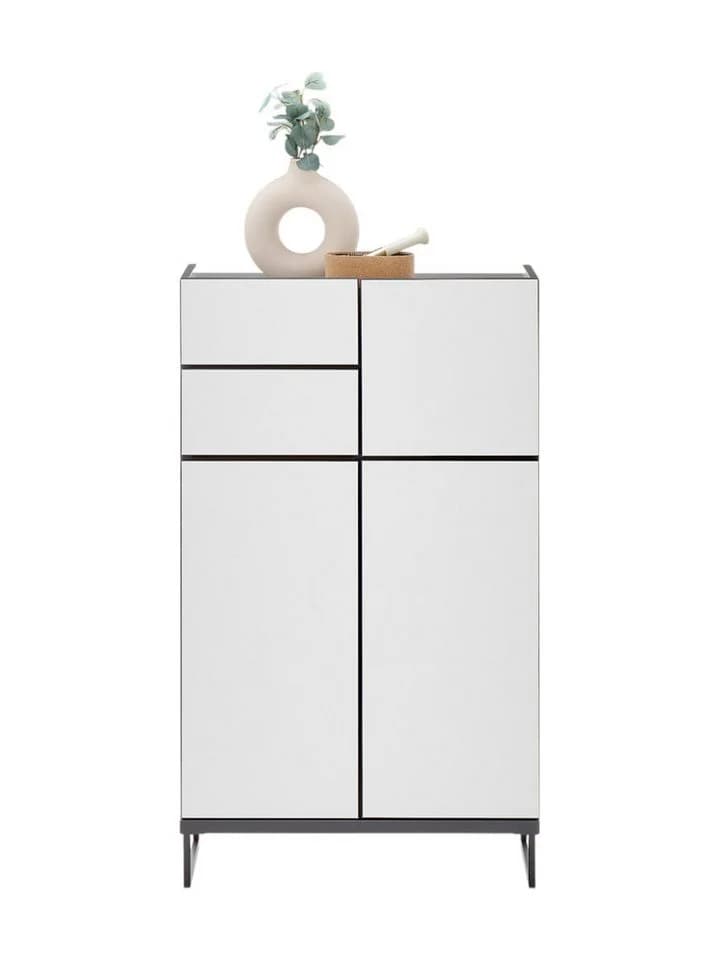 moebel-dich-auf Highboard VENEZIA Weiß matt Schwarz 60 cm - Bild 4