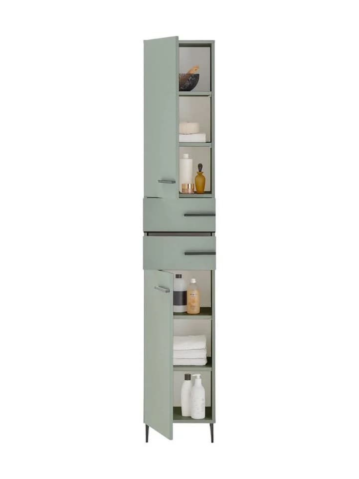 moebel-dich-auf Hochschrank MESSINA Schilfgrün Weiß Softclose - Bild 3