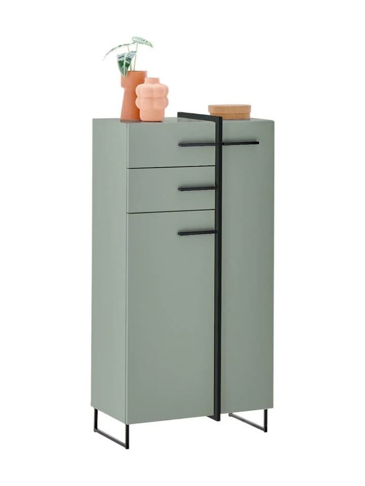 moebel-dich-auf Highboard MESSINA Badkommode Softclose Grün/Weiß - Bild 2