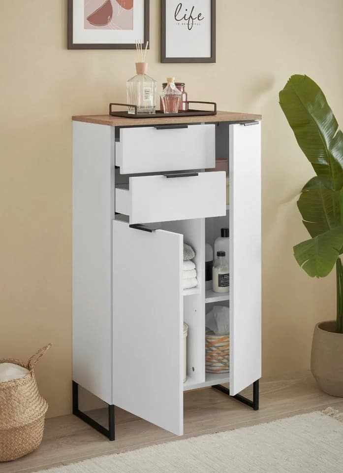 moebel-dich-auf Kommode ASPEN Highboard Schwarz matt Weiß matt - Bild 3