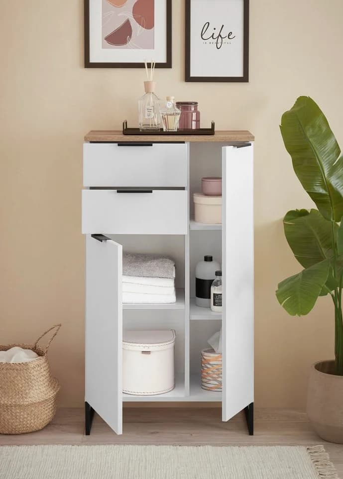 moebel-dich-auf Kommode ASPEN Highboard Schwarz matt Weiß matt - Bild 4