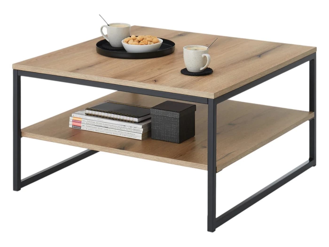 moebel-dich-auf Couchtisch KUBUS Eiche Dekor Metallgestell Modern - Bild 2