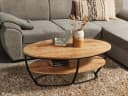 moebel-dich-auf Couchtisch JAIPUR 2 Mango Holz massiv Oval Braun/Schwarz Bild 1