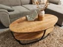 moebel-dich-auf Couchtisch JAIPUR 2 Mango Holz massiv Oval Braun/Schwarz Bild 4