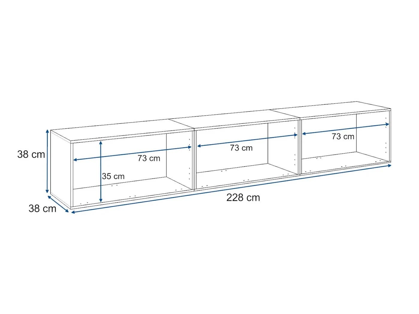 moebel-dich-auf Lowboard VARIANTO 4 3-tlg. 228 cm breit TV-Schrank - Bild 5