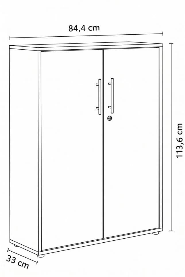 moebel-dich-auf Aktenschrank TABOR niedrig Anthrazit Eiche Metallgriffe - Bild 4
