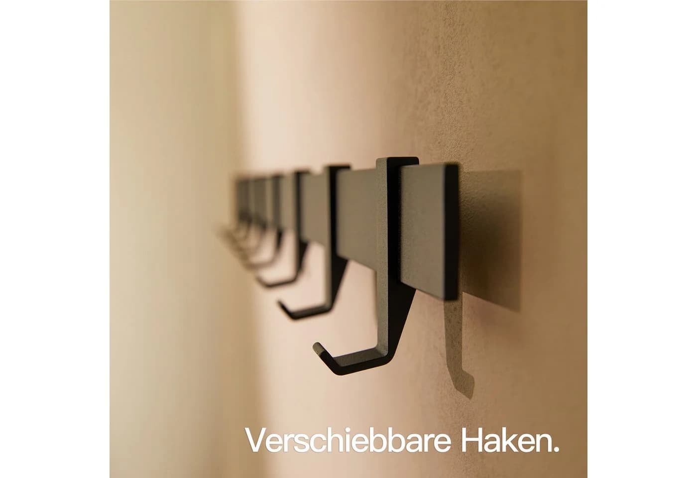 Designfabrik Hamburg Garderobenleiste Matt Schwarz Metall - Bild 3