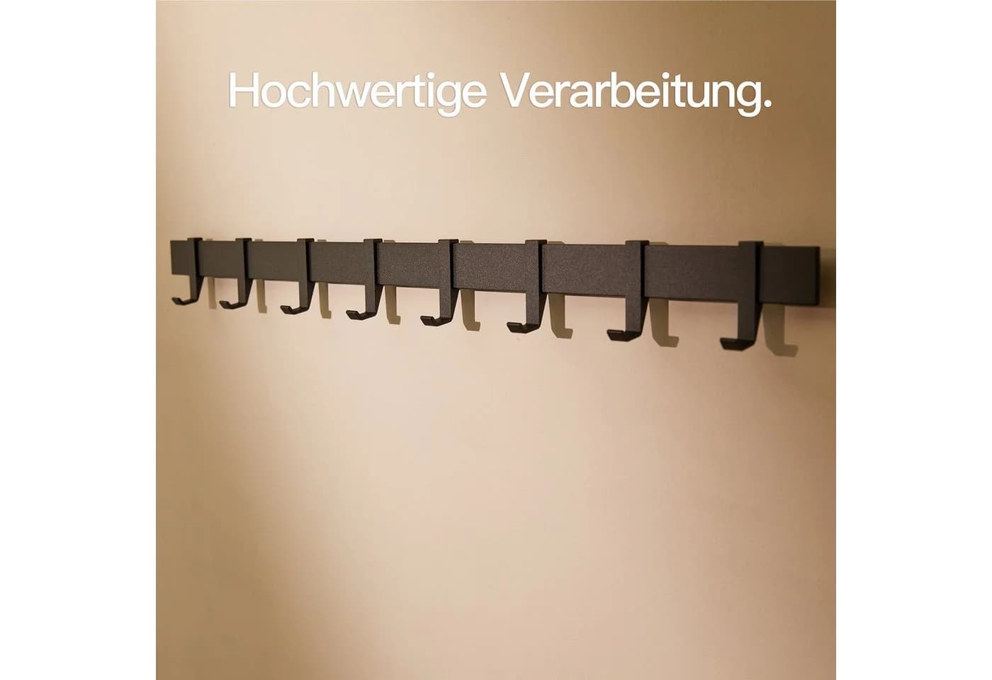 Designfabrik Hamburg Garderobenleiste Matt Schwarz Metall - Bild 5