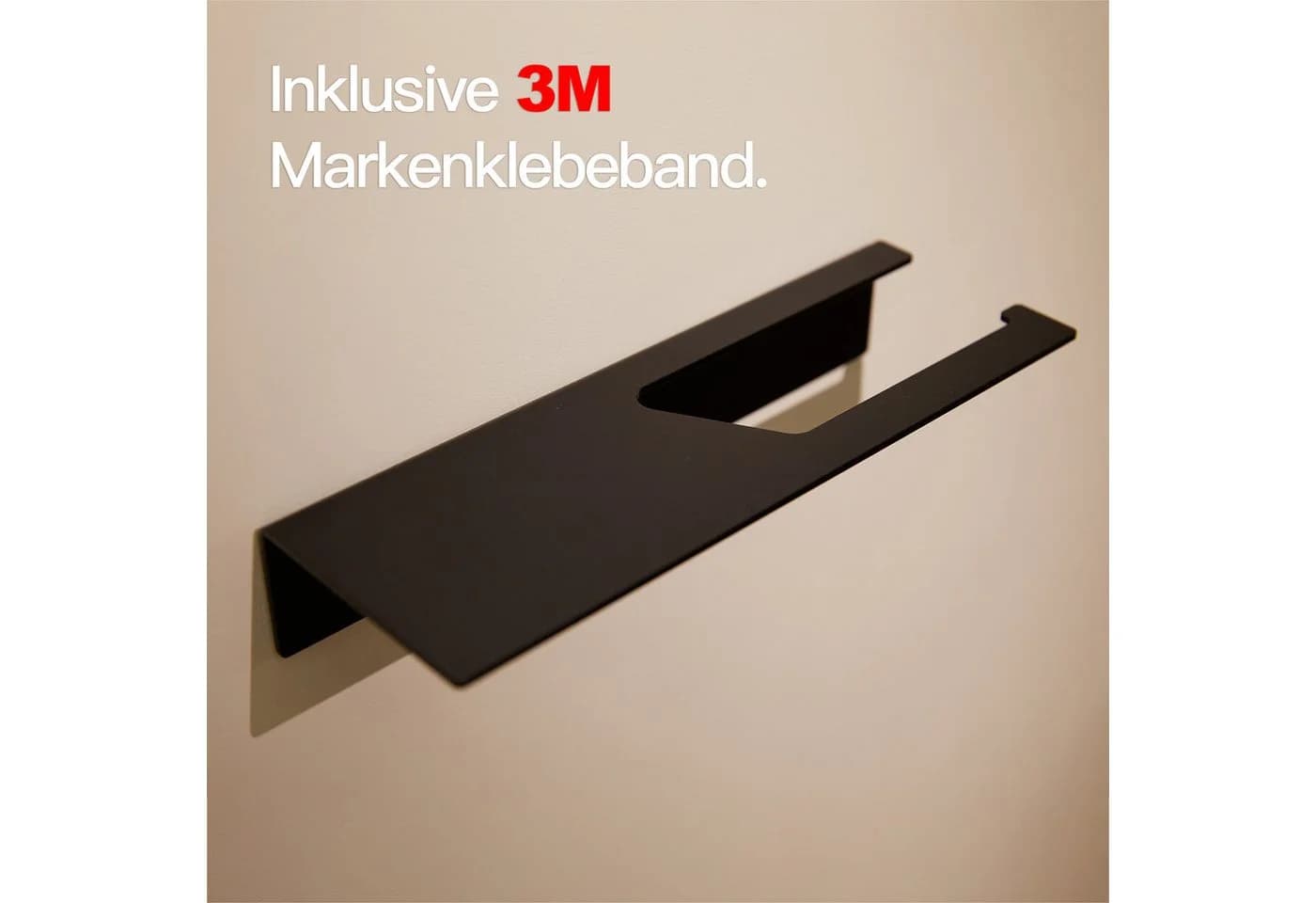 Designfabrik Hamburg Toilettenpapierhalter Selbstklebend Matt Schwarz - Bild 4