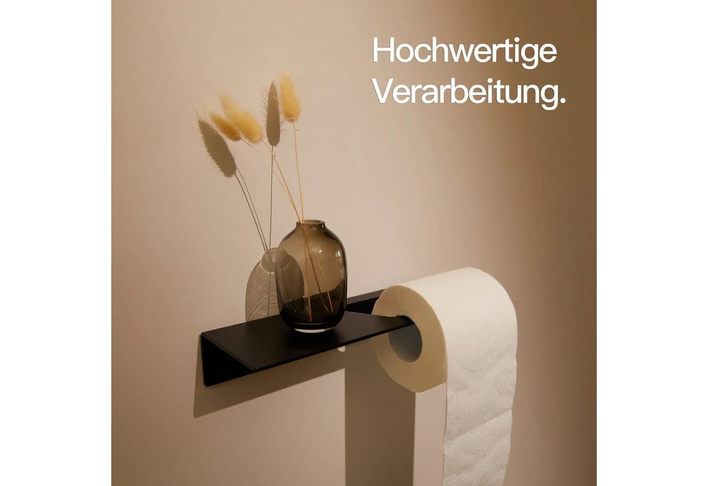 Designfabrik Hamburg Toilettenpapierhalter Selbstklebend Matt Schwarz - Bild 5