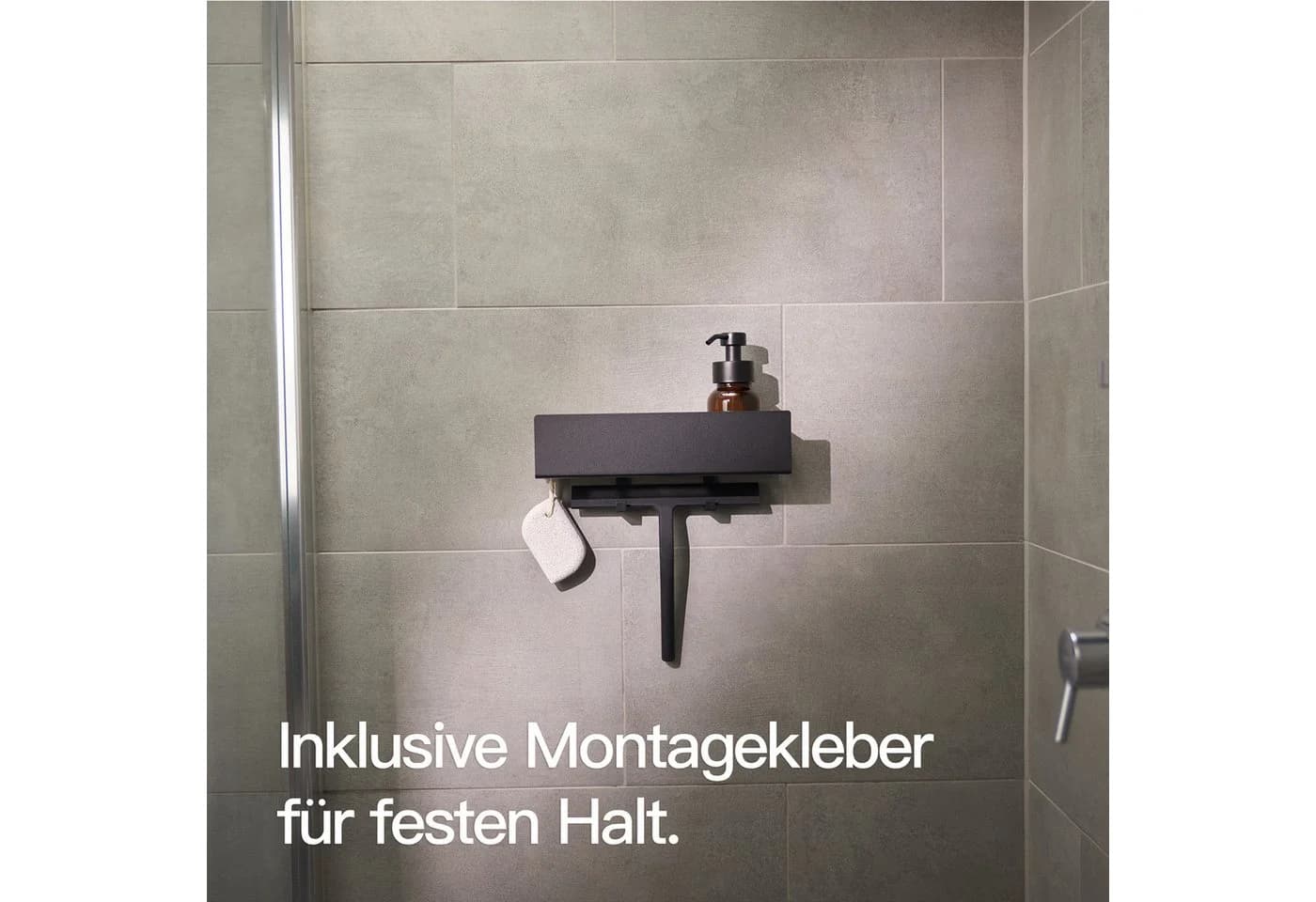 Designfabrik Hamburg Duschablage Schwarz Matt Ohne Bohren - Bild 4