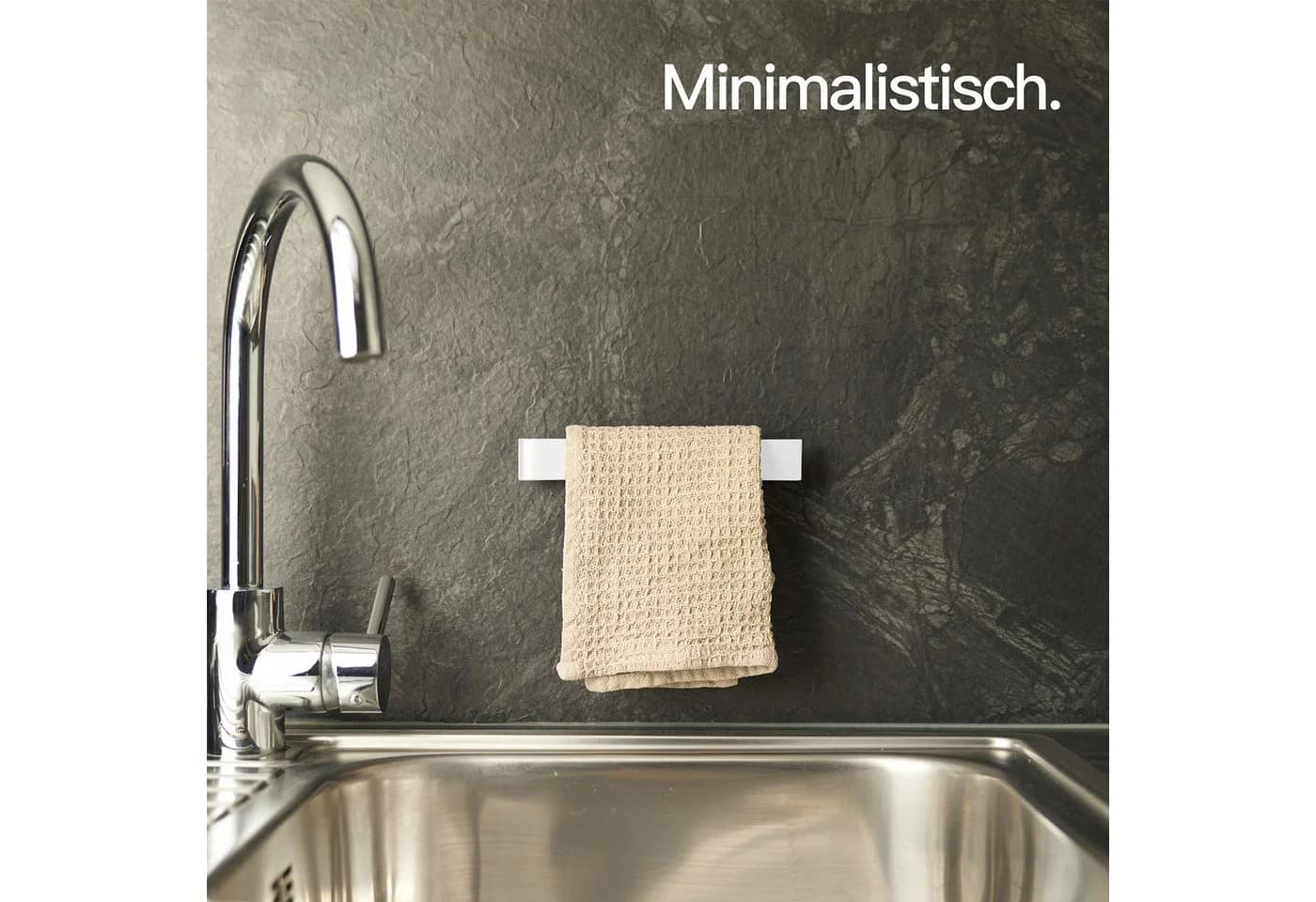 Designfabrik Hamburg Spültuchhalter Weiß Selbstklebend Aluminium