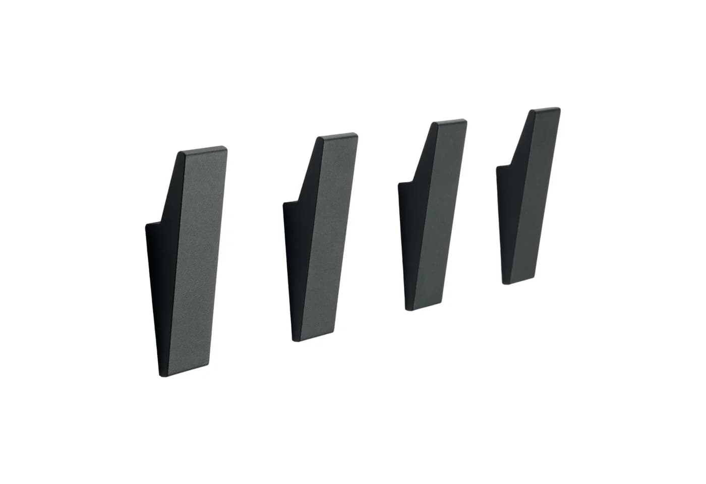 Designfabrik Hamburg Handtuchhaken 4x Wandhaken Schwarz Aluminium - Bild 2