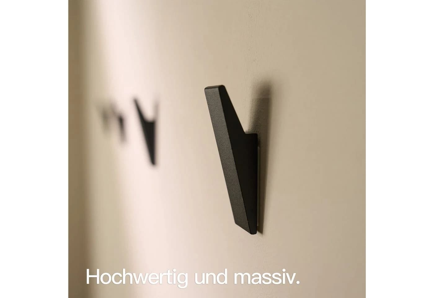 Designfabrik Hamburg Handtuchhaken 4x Wandhaken Schwarz Aluminium - Bild 3