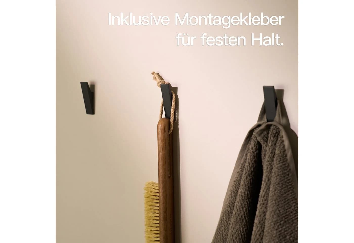 Designfabrik Hamburg Handtuchhaken 4x Wandhaken Schwarz Aluminium - Bild 4