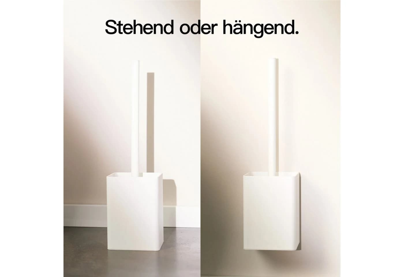 Designfabrik Hamburg WC-Reinigungsbürste mit Silikonbürste und Metallgehäuse