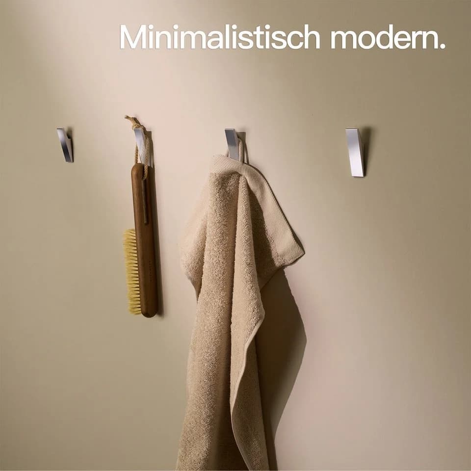 Designfabrik Hamburg Handtuchhaken DFHH KH, 4x Wandhaken, rostfrei, pulverbeschichtet, eloxiert, sandgestrahlt