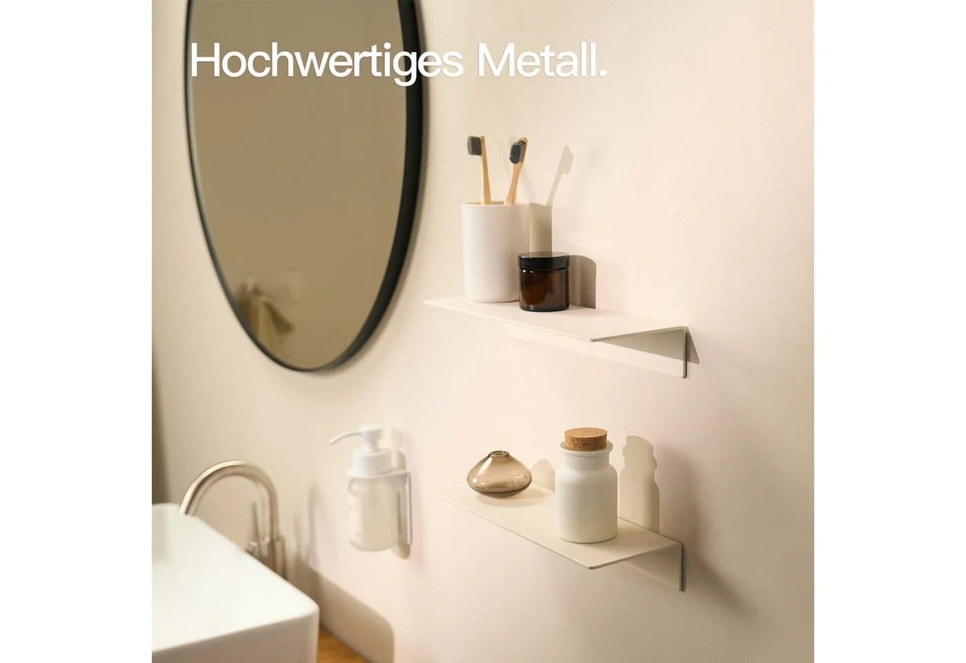 Designfabrik Hamburg Badregal DFHH KR Weiß Ohne Bohren