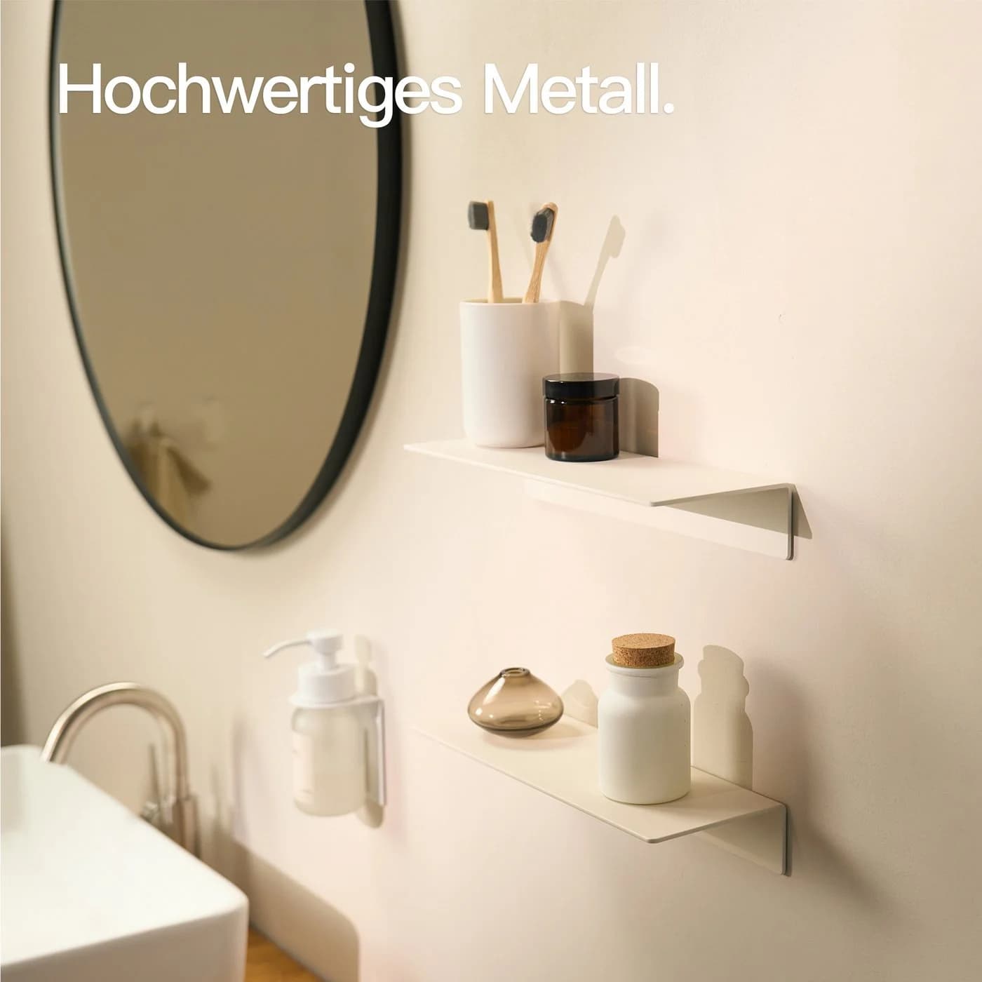 Designfabrik Hamburg Badregal DFHH KR 2-tlg. Weiß Ohne Bohren