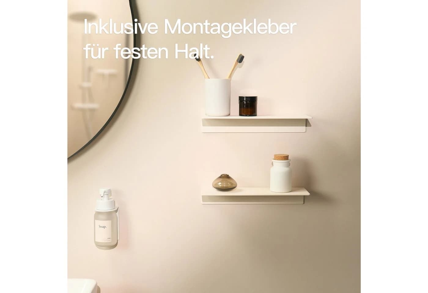 Designfabrik Hamburg Badregal DFHH KR 2-tlg. Weiß Ohne Bohren - Bild 3