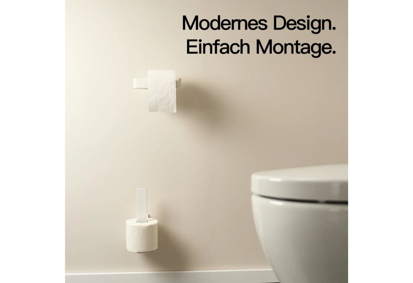 Designfabrik Hamburg Toiletten-Ersatzrollenhalter Weiß Matt Selbstklebend - Bild 2