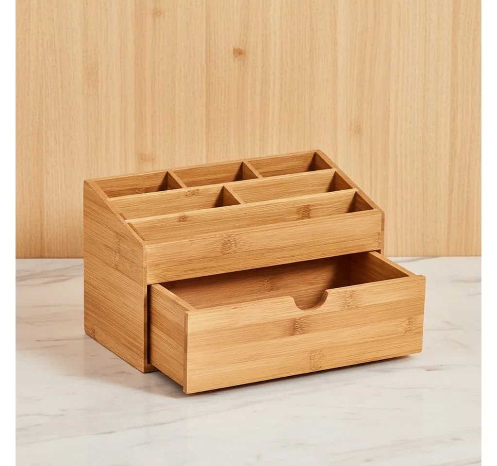 hausleben Schreibtisch Organizer Bambus mit Schublade 6 Fächer - Bild 5