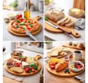 hausleben Pizzateller Bambus 2er Set mit Griff Bild 3