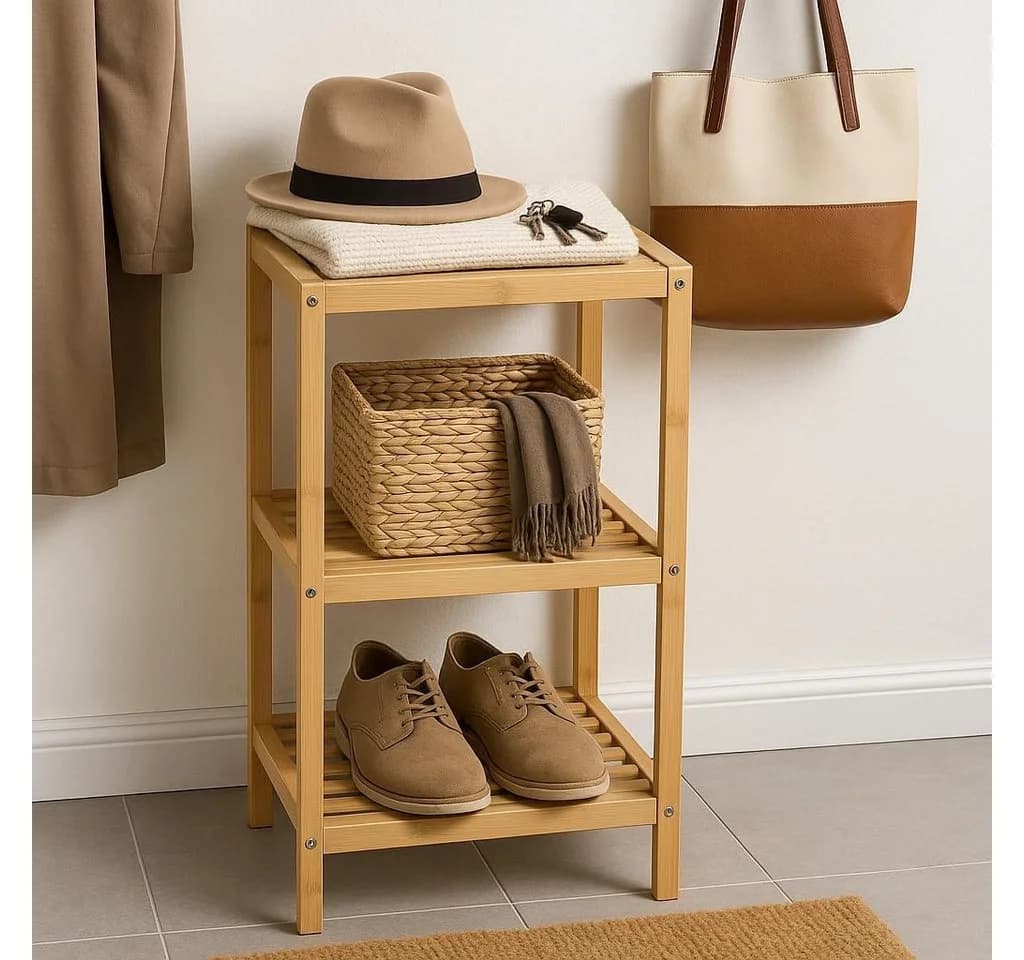 hausleben Regal Bambus mit 3 Böden, 77x30x33 cm - Bild 3
