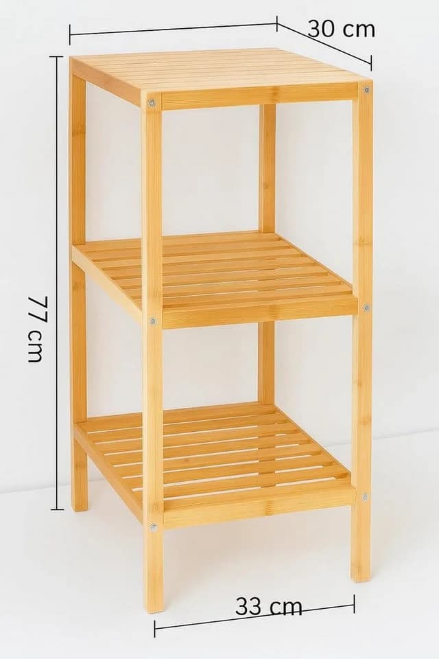 hausleben Regal Bambus mit 3 Böden, 77x30x33 cm - Bild 5