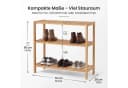 hausleben Bambus Schuhregal 3 Ebenen Naturholz Standregal Bild 1