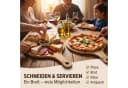 hausleben Pizzaschneidebrett Bambus mit Griff und Schneiderillen Bild 1