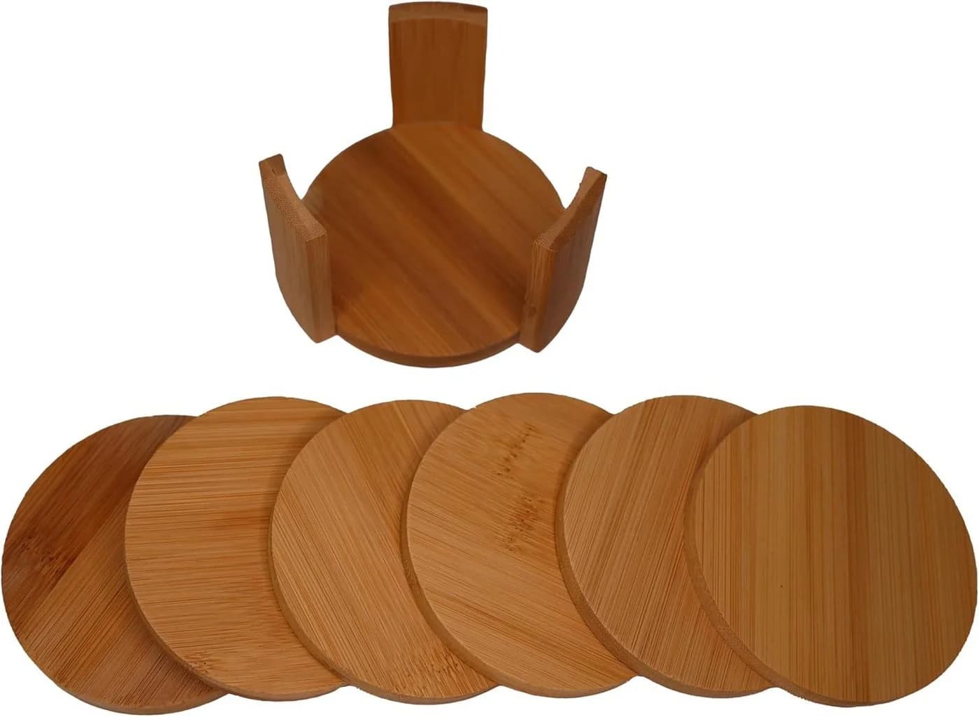 hausleben Glasuntersetzer 12er Set rund Bambus beige - Bild 4