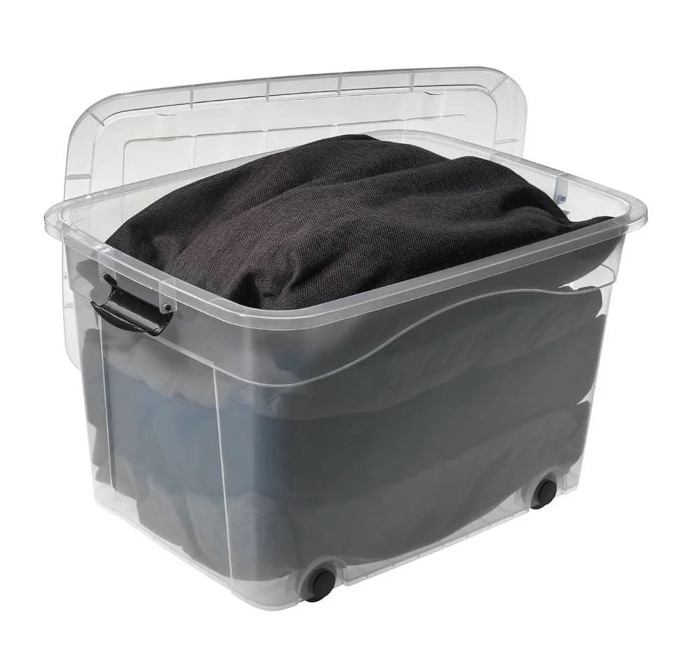 Logiplast Aufbewahrungsbox 100L Transparent mit Rollen